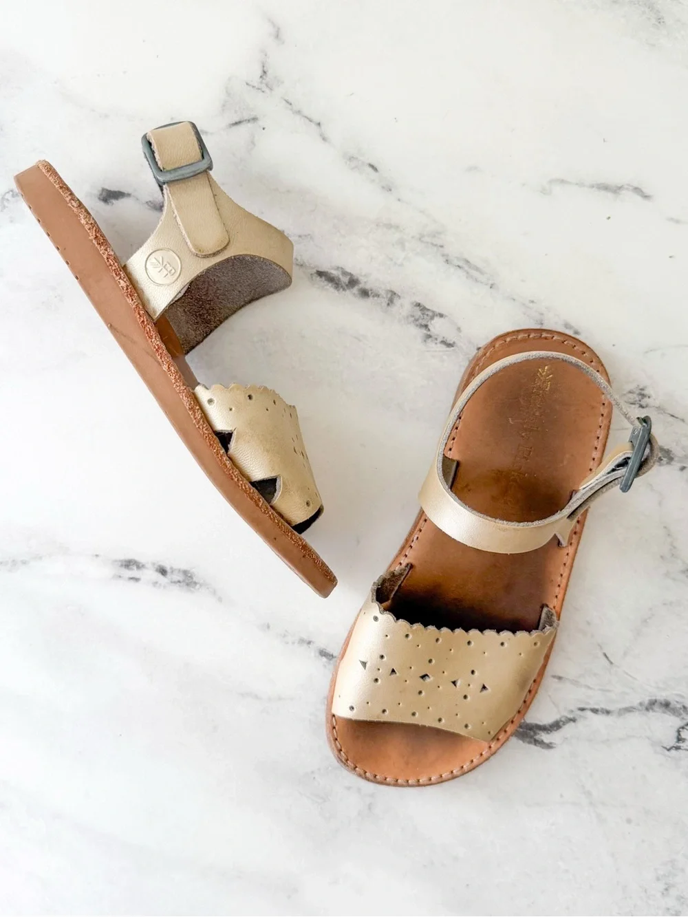 Freshly Picked Laguna Champagne Leather Sandals